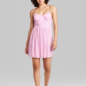 Wild Fable NWT 1X pink sheet lace dress